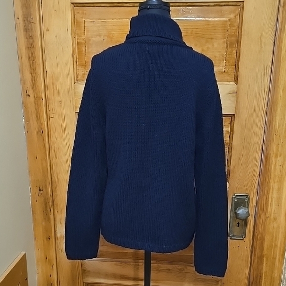 Liz Claiborne Colorblock Turtleneck Sweater - Red, Yellow, Blue, Navy - Picture 4 of 4